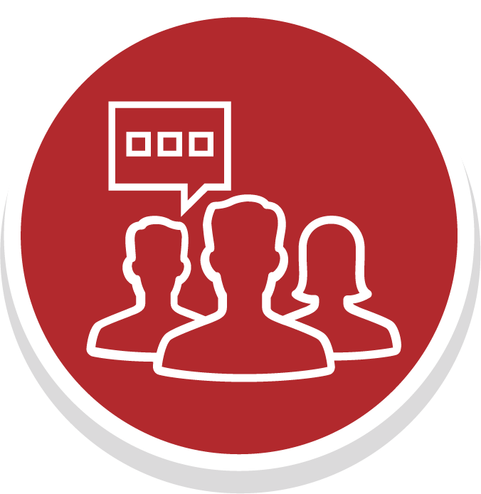 account management icon red circle